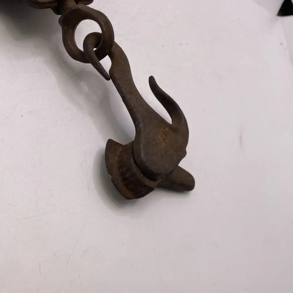 Vintage Antique Solid Cast Iron Double Wheel Pulleys Hook Vintage Decor